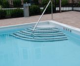 Commercial pool steps and hand rail